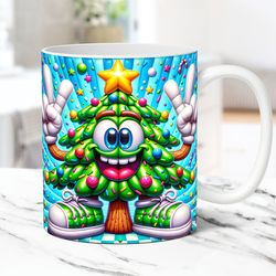 3D Christmas Mug Inflated Christmas Tree Cakes Coffee Cup Christmas Snack Cakes Mug Press Design