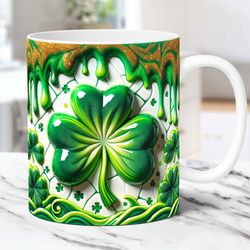 3D Clover St Patrick's Day Mug, St Patrick's Day 15 oz 11 oz Mug, Shamrock Mug, St Patrick's Day Mug