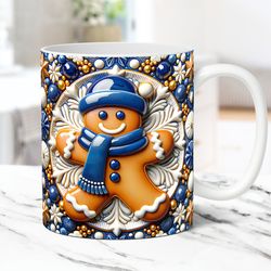 3D Gingerbread Mug Christmas Mug Inflated 15oz and 11oz Coffee Cup 3D Gingerbread Mug
