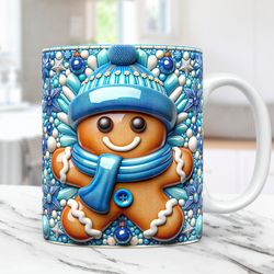 3D Gingerbread Mug Christmas Mug Inflated 3D Gingerbread Mug Press Design 15oz and 11oz Coffee Cup
