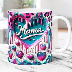 3D Inflated Heart Hole in a Wall Mug Mama Mug, Mama Mug, 15oz and 11oz Love and Hearts Coffee Cup