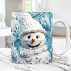 3D Snowman Mug, 3D Christmas Mug, 3D Crack Hole Mug, 11oz and 15oz Coffee Mug,