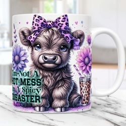 Baby Highland Cow Mug, Snarky Funny Mug, 11oz & 15oz Mug, Mug,