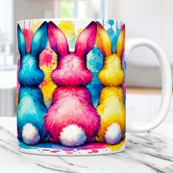 Bunny Easter Mug 11oz & 15oz Mug, Rabbit Easter Mug Mug, Cute Easter Mug