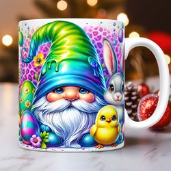 Gnome Easter Mug Easter Bunny Gnome Mug Egg Basket Gnome Mug 15oz & 11oz Happy Easter Day Coffee Cup