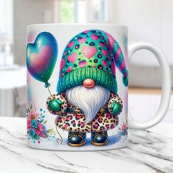 Gnome Valentine Mug, Gnome Mug, Valentines 11oz & 15oz Mug, Cute Gnome Valentine Mug Press Design