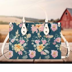 Luxury Women PU Leather Handbag Bag Shoulder Bag tote purse Beautiful, cute pink muti color spring summer Hobo Floral fl