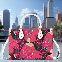 New Version-Luxury Women PU Leather Handbag Shoulder Bag Tote purse Beautiful cute spring summer Floral flower botanical