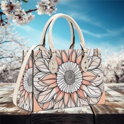 Womens handbag shoulder satchel tote PU Leather Handbag with Shoulder Strap Beautiful fun cute Spring Abstract fine line