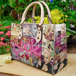 Pink 1 Leather Handbag Custom, Pink Custom Bag