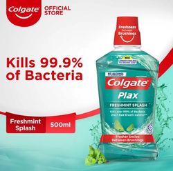 Colgate Plax Mouthwash Peppermint 500ml Bottle Pack Of 1/2/4 For Fresh Breath