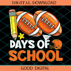 100 Days Of School Football PNG, 100th Day Of School PNG, Football School PNG,NFL svg,Super Bowl svg,Football svg, NFL b