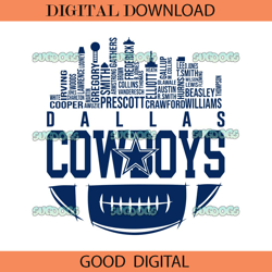 Dallas Cowboys Skyline Football Names SVG,NFL svg,Super Bowl svg,Football svg, NFL bundle, NFL football, NFL, Super Bowl