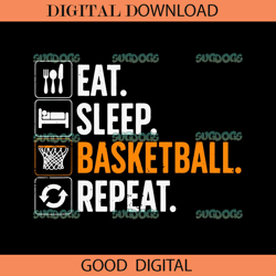 Eat Sleep Basketball Repeat SVG PNG ,NFL svg,Super Bowl svg,Football svg, NFL bundle, NFL football, NFL, Super Bowl