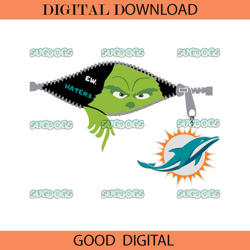 Grinch Ew Haters Miami Dolphins Logo SVG,NFL svg,Super Bowl svg,Football svg, NFL bundle, NFL football, NFL, Super Bowl