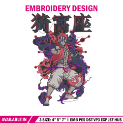 Akaza poster Embroidery Design, Demon slayer Embroidery, Embroidery File, Anime Embroidery, Digital download
