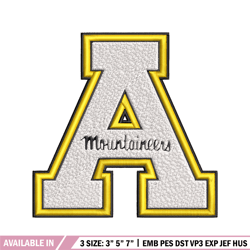 Appalachian State Mountaineers embroidery design, logo embroidery, logo Sport, Sport embroidery, NCAA embroidery