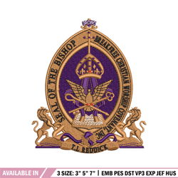 Bishop Seal Logo embroidery design, logo embroidery, Embroidery file, logo design, logo shirt, Instant download
