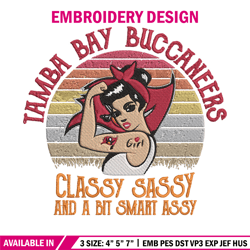 Buccaneers Classy Sassy And A Bit Smart Assy embroidery design, Buccaneers embroidery, NFL embroidery, sport embroidery