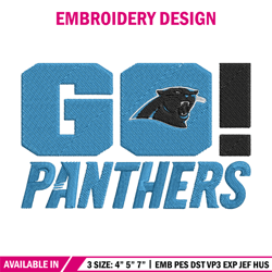 Carolina Panthers Go embroidery design, Panthers embroidery, NFL embroidery, sport embroidery, embroidery design
