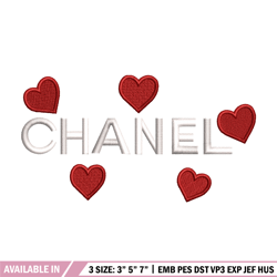 Chanel logo heart embroidery design, logo embroidery, logo design, Embroidery shirt, logo shirt, Instant download