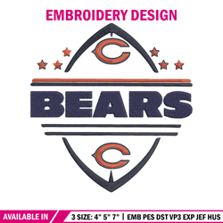 chicago bears embroidery design, chicago bears embroidery, nfl embroidery, sport embroidery, embroidery design