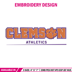 Clemson University logo embroidery design, NCAA embroidery, Sport embroidery, logo sport embroidery,Embroidery design