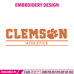 Clemson University logo embroidery design, NCAA embroidery, Sport embroidery,Embroidery design,Logo sport embroidery