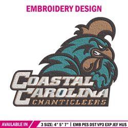 Coastal Carolina Logo embroidery design, NCAA embroidery, Sport embroidery, logo sport embroidery,Embroidery design
