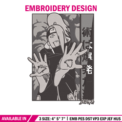 Deidara poster Embroidery Design, Naruto Embroidery, Embroidery File, Anime Embroidery, Anime shirt, Digital download