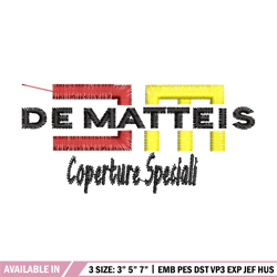 Dematteis logo embroidery design, Dematteis logo embroidery, logo design, Embroidery shirt, logo shirt, Instant download