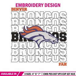 Denver Broncos embroidery design, Denver Broncos embroidery, NFL embroidery, sport embroidery, embroidery design