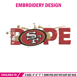 Dope San Francisco 49ers embroidery design, 49ers embroidery, NFL embroidery, sport embroidery, embroidery design