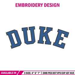 Duke University logo embroidery design, Sport embroidery, logo sport embroidery, Embroidery design, NCAA embroidery