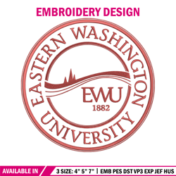 Eastern Washington logo embroidery design, Sport embroidery, logo sport embroidery, Embroidery design, NCAA embroidery