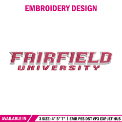 Fairfield University logo embroidery design, NCAA embroidery, Sport embroidery, logo sport embroidery, Embroidery design