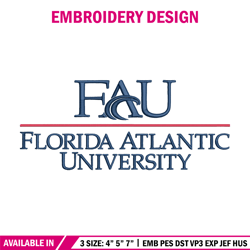 Florida Atlantic logo embroidery design,NCAA embroidery,Embroidery design, Logo sport embroidery, Sport embroidery