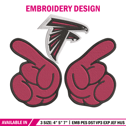 Foam Finger Atlanta Falcons embroidery design, Atlanta Falcons embroidery, NFL embroidery, logo sport embroidery