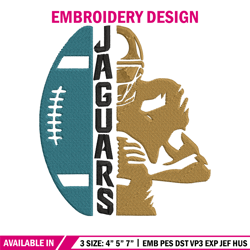 Football Player Jacksonville Jaguars embroidery design, Jaguars embroidery, NFL embroidery, logo sport embroidery