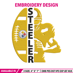 Football Player Pittsburgh Steelers embroidery design, Steelers embroidery, NFL embroidery, Logo sport embroidery