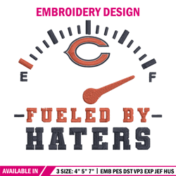 fueled by haters chicago bears embroidery design, bears embroidery, nfl embroidery, sport embroidery, embroidery design