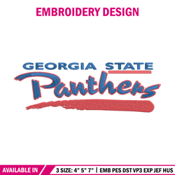 Georgia State logo embroidery design, NCAA embroidery, Embroidery design, Logo sport embroidery, Sport embroidery