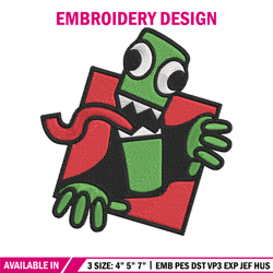 Green Rainbow Embroidery Design, Rainbow Friends Embroidery, Embroidery File, Anime Embroidery, Digital download