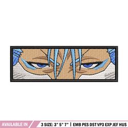 Grimmjow eyes embroidery design, Bleach embroidery, Anime design, Embroidery shirt