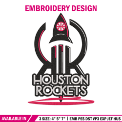 Houston Rockets logo embroidery design, NBA embroidery, Sport embroidery, Embroidery design, Logo sport embroidery