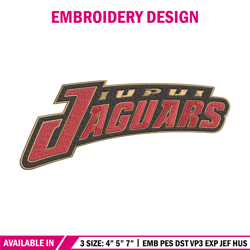 IUPUI Jaguars logo embroidery design, NCAA embroidery, Embroidery design,Logo sport embroidery,Sport embroidery