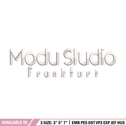 Modu Studio logo embroidery design, Modu Studio embroidery, logo design, logo shirt, Embroidery file, Instant download