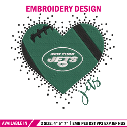 New York Jets heart embroidery design, New York Jets embroidery, NFL embroidery, sport embroidery, embroidery design