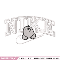 Nike white bear embroidery design, Cartoon embroidery, Nike design, Embroidery shirt, Embroidery file,Digital download