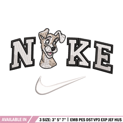 Nike white dog embroidery design, Dog embroidery, Nike design, Embroidery shirt